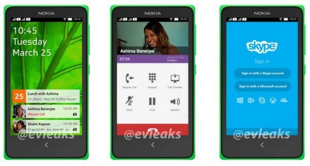 Uporabniški vmesnik naprave Nokia X.